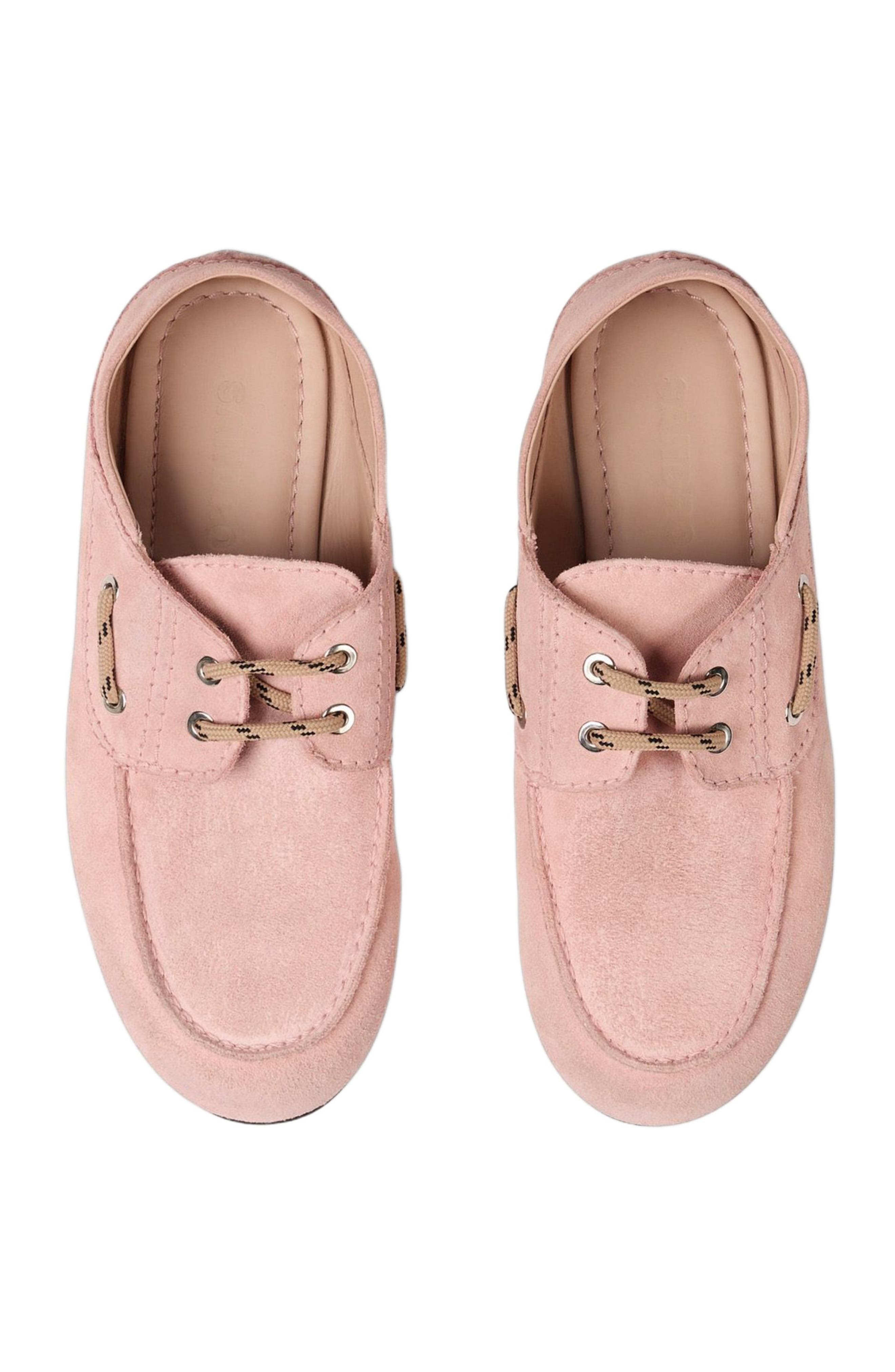 SANDRO Suede boat shoe loafers, Alternate, color, Pink
