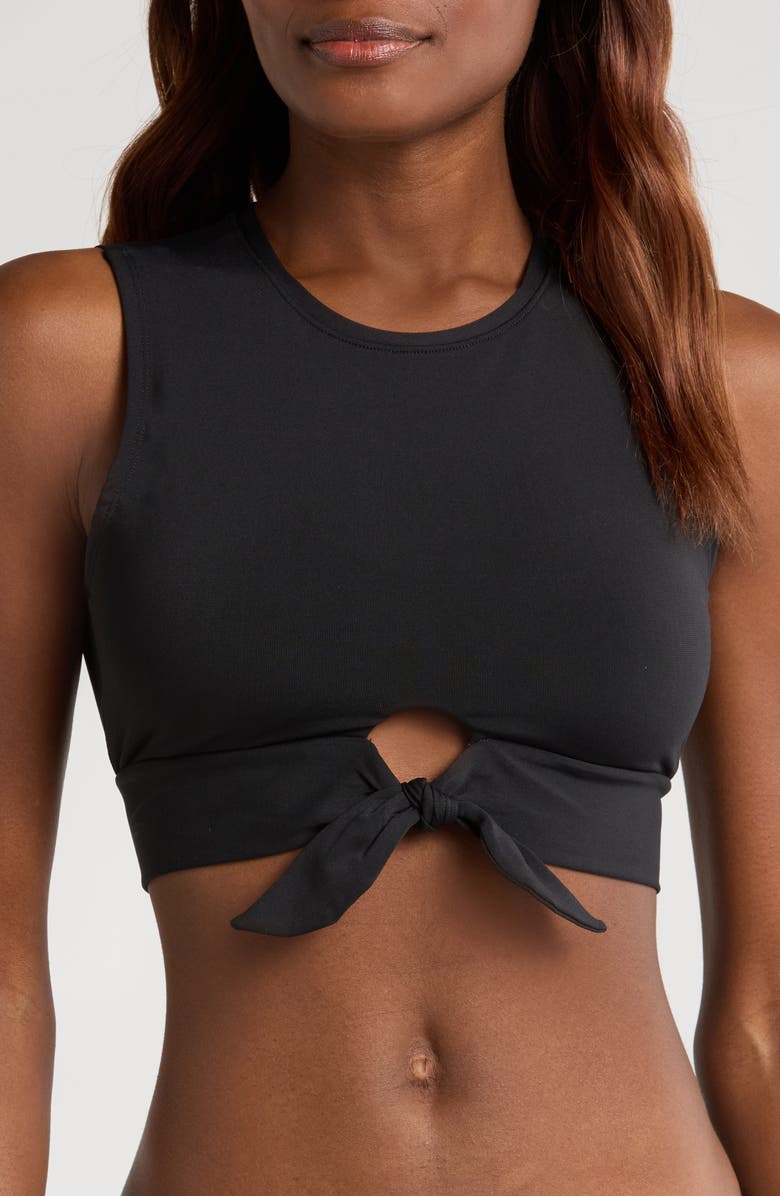 Robin Piccone Ava Tie Front Bikini Top, Main, color, 