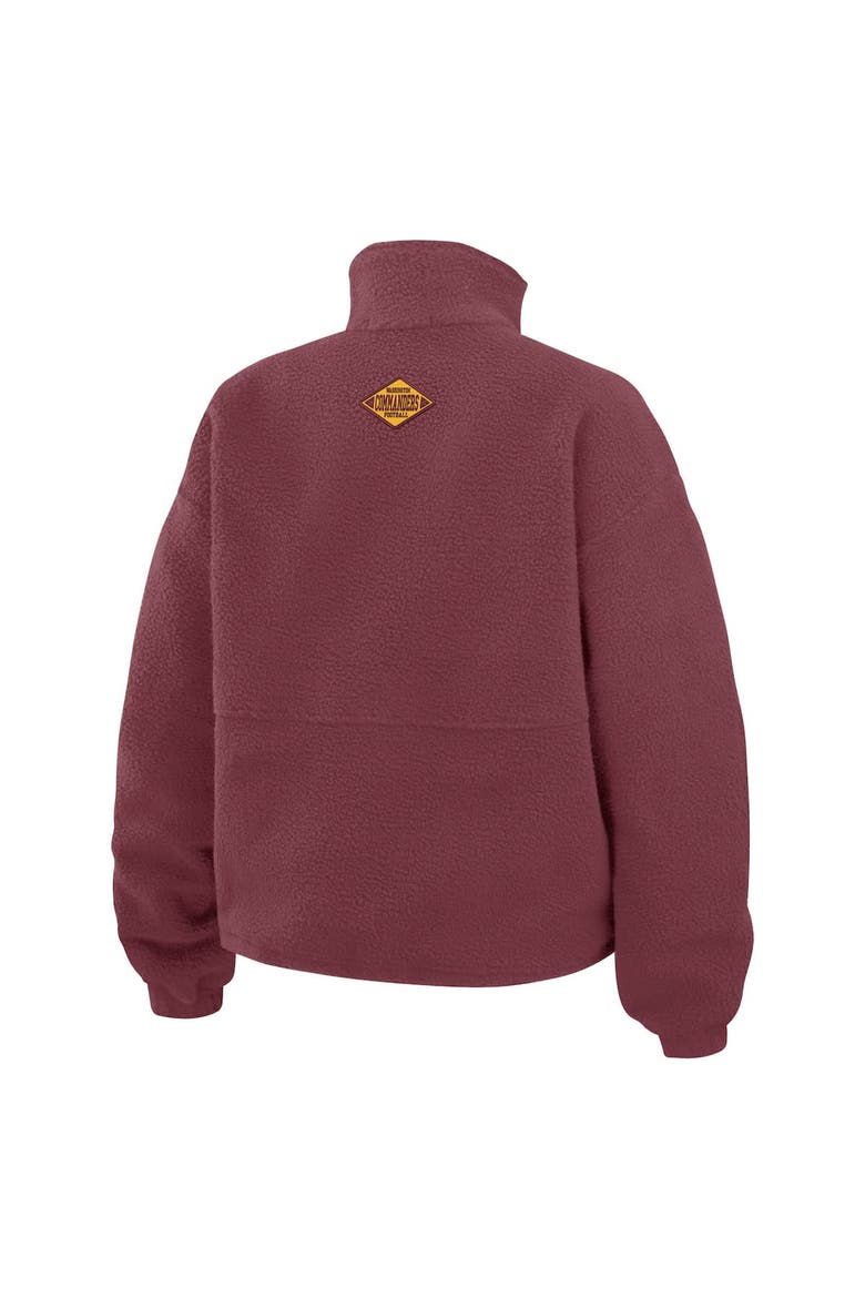 Women's WEAR by Erin Andrews Burgundy Washington Commanders Polar Fleece Half-Zip Jacket, Alternate, color, Burgundy