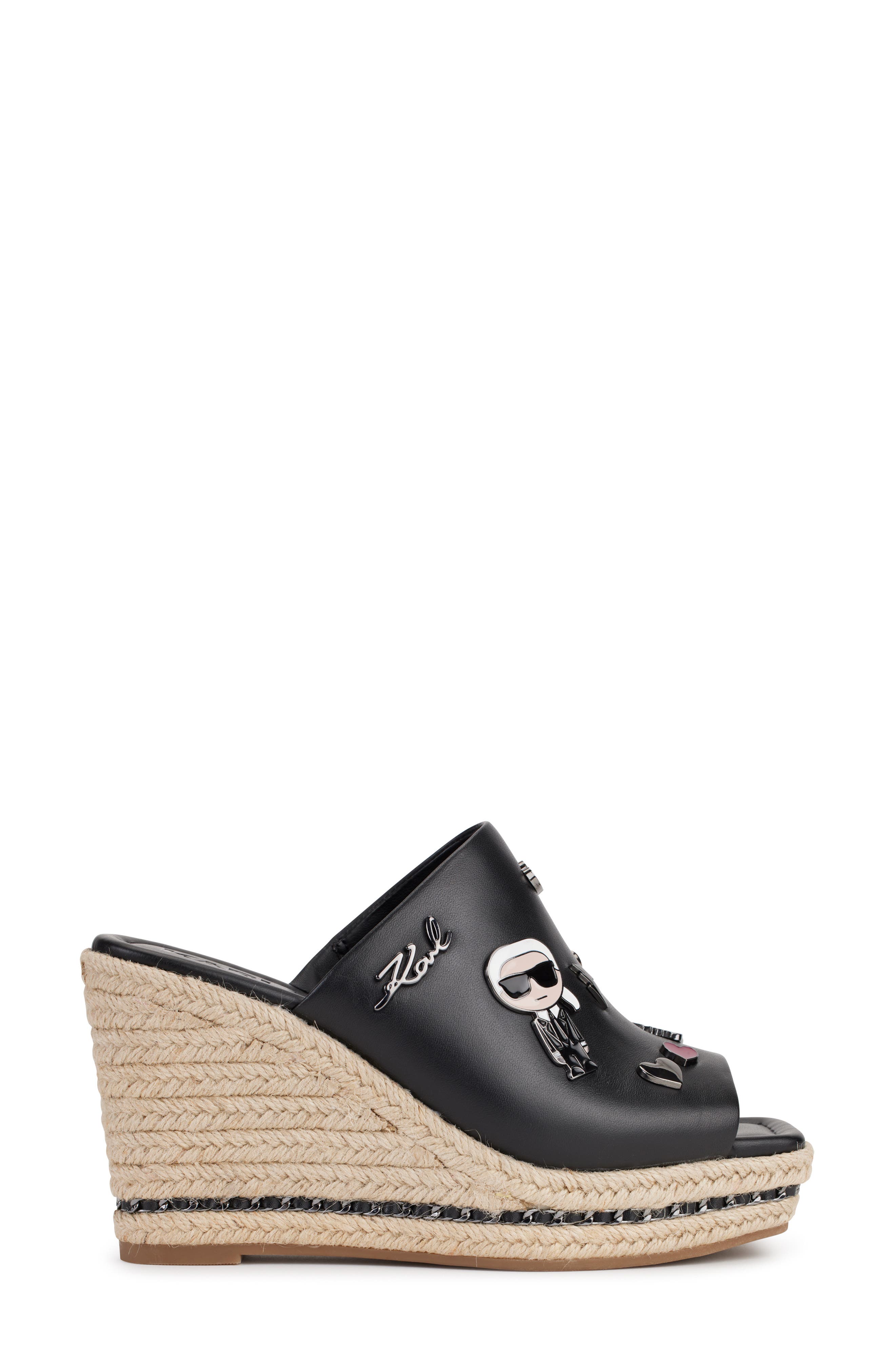 KARL LAGERFELD PARIS Corissa Pin Espadrille Platform Slide Sandal, Alternate, color, 