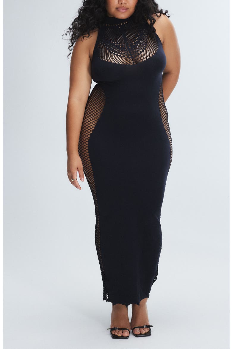 Viva La Diva Seamless Maxi Slip, Main, color, BLACK CAVIAR