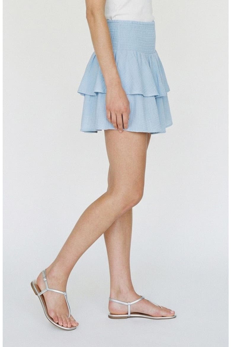 Natali Tiered Smocked Waist Miniskirt, Alternate, color, CASHMERE BLUE