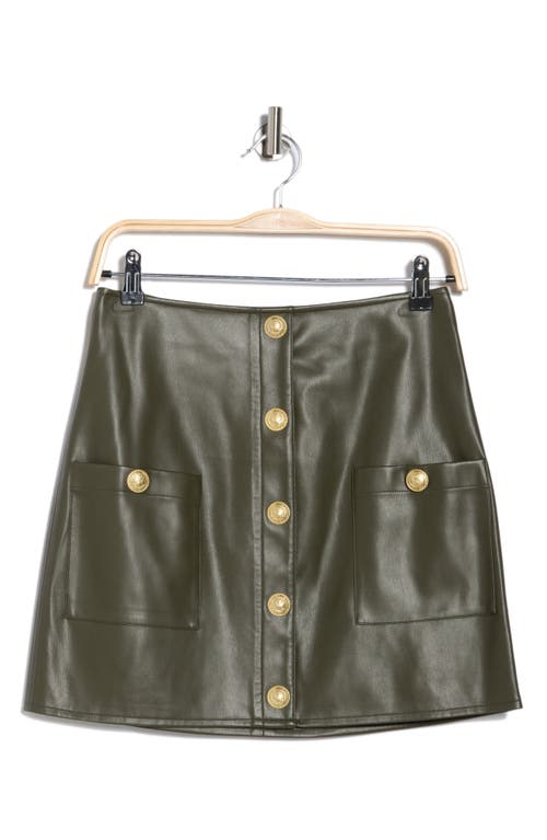 L Agence L'agence Truman Snap Faux Leather Miniskirt In Green