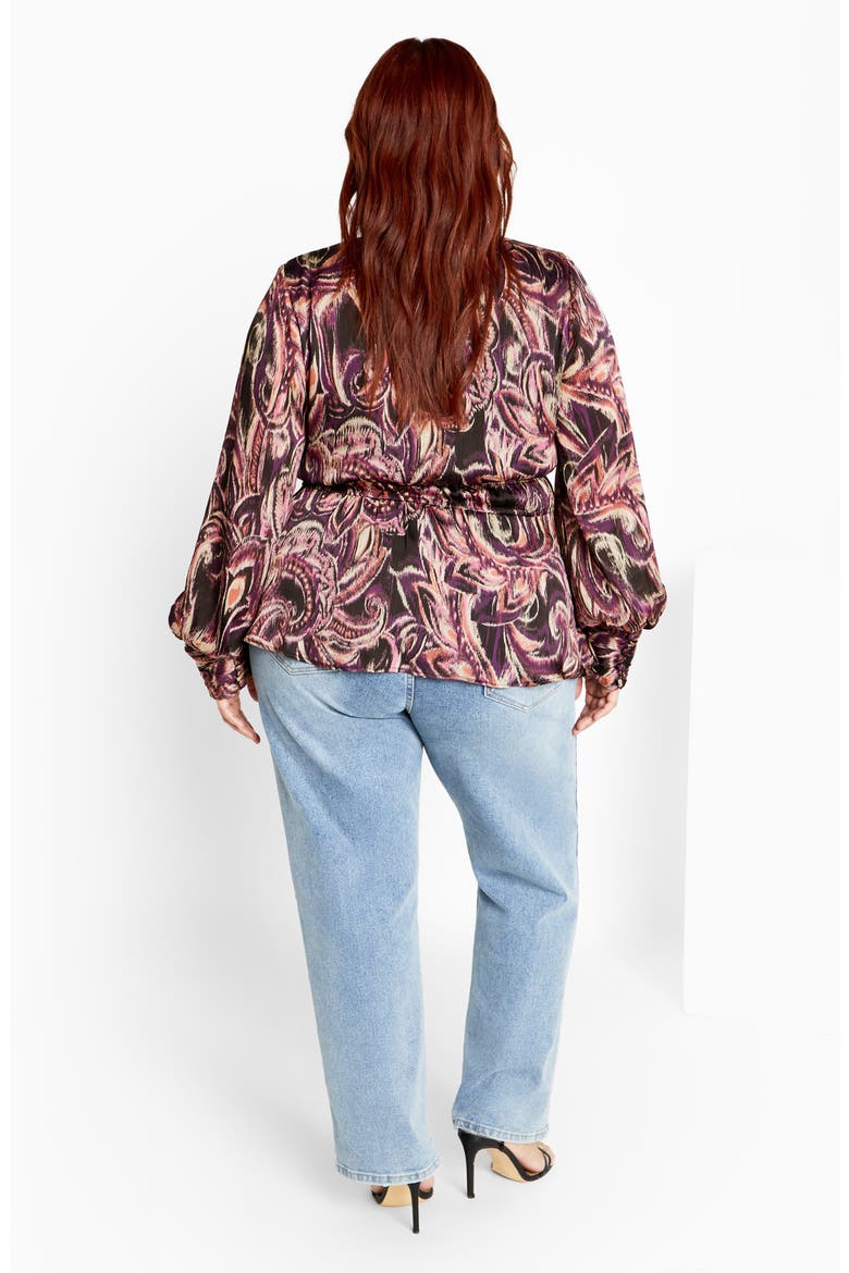 Della Print Keyhole Top, Alternate, color, PAISLEY