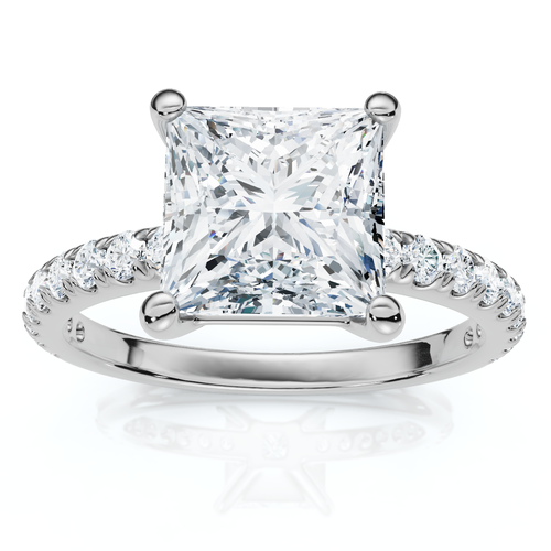Bliss Diamond Certified 2 1/3ct Princess Cut Diamond Engagement Ring 14k Gold Or Pt Lab Grown
