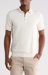 DENIM AND FLOWER Zipped Short Sleeve Polo