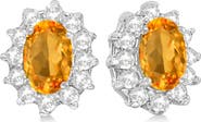 ALLUREZ Oval Citrine & Diamond Accented Earrings 14k