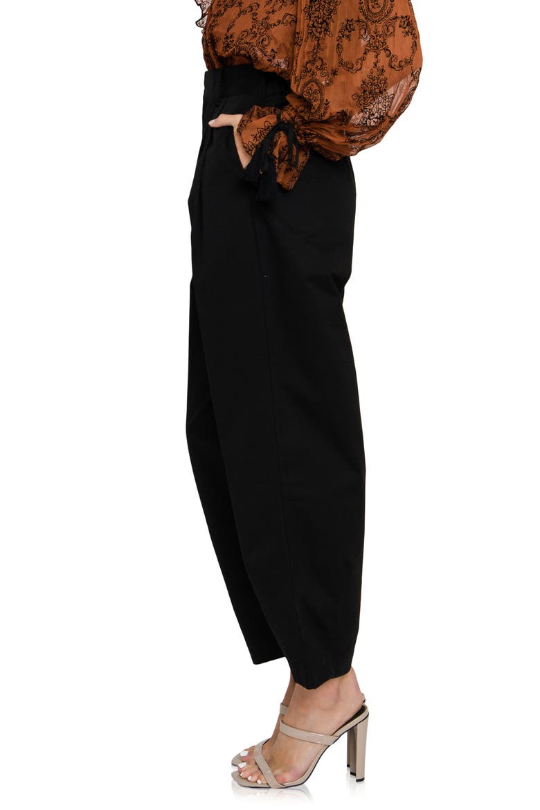 High Waist Pleated Trousers, Alternate, color, BLACK