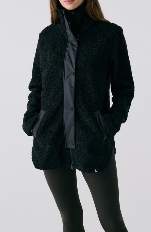 Lole Fiercely High Pile Fleece Jacket In Black