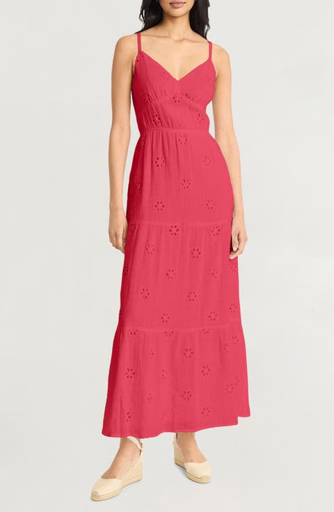 Eyelet Cotton Midi Sundress