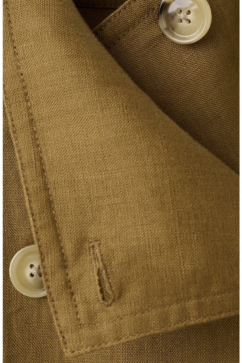 Funnel Neck Linen Jacket, Alternate, color, OLIVE GREEN