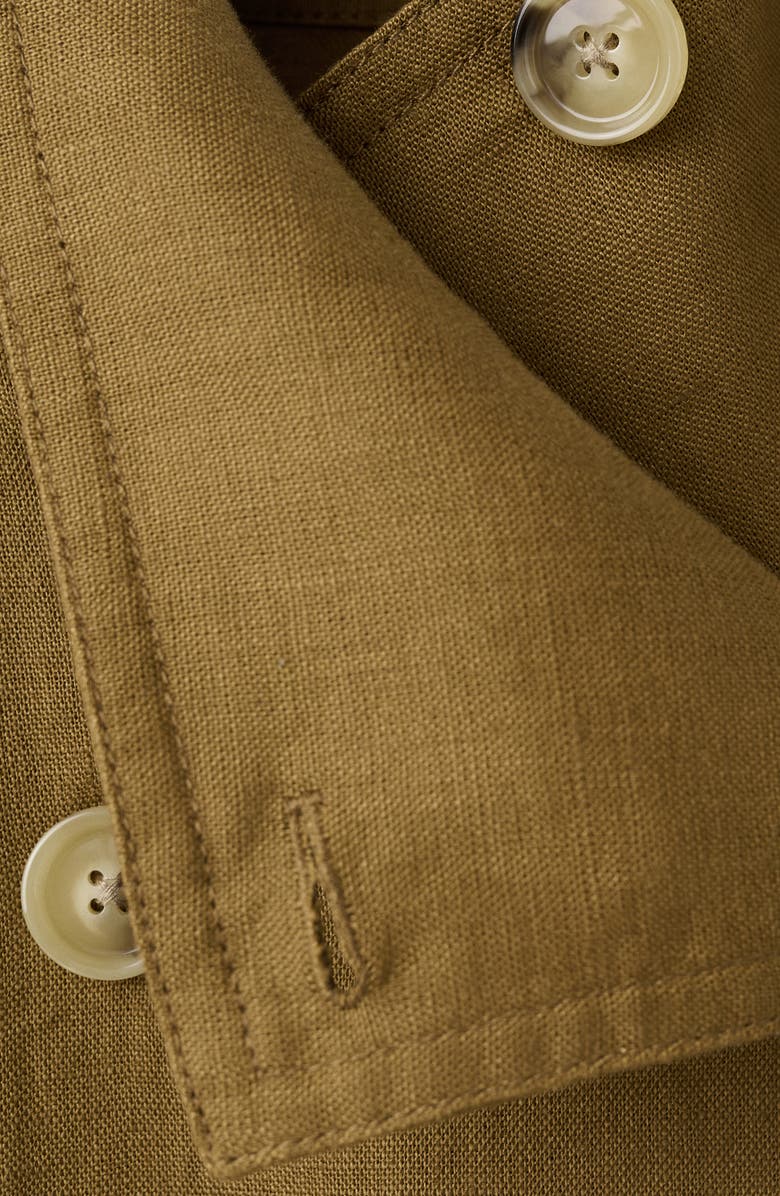 MANGO Funnel Neck Linen Jacket, Alternate, color, 