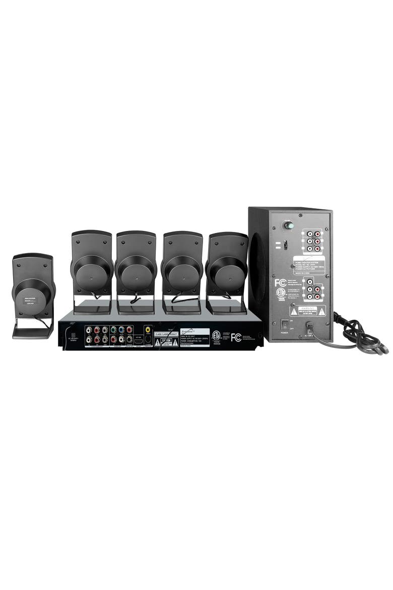 5.1 Channel DVD Home Theater System USB and Karaoke, Alternate, color, Black