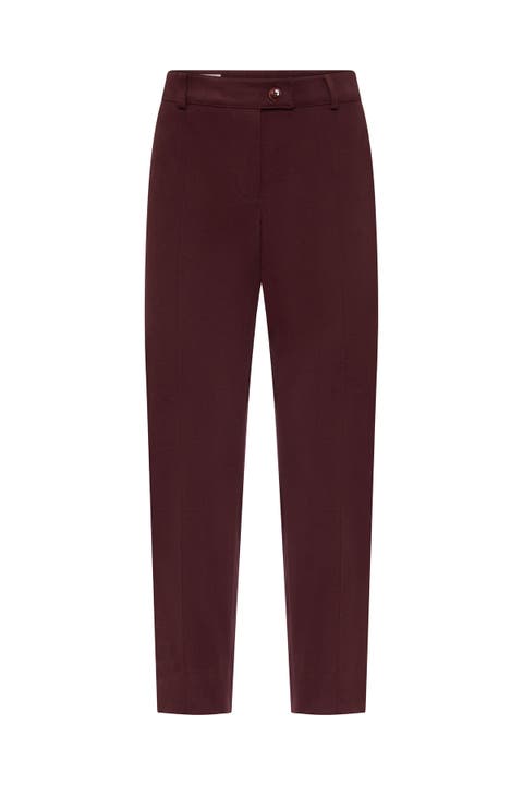 Straight Leg Cotton Stretch Pants