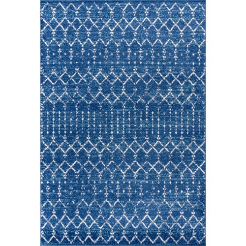 Jonathan Y Moroccan Hype Boho Vintage Diamond Area Rug In Blue/white