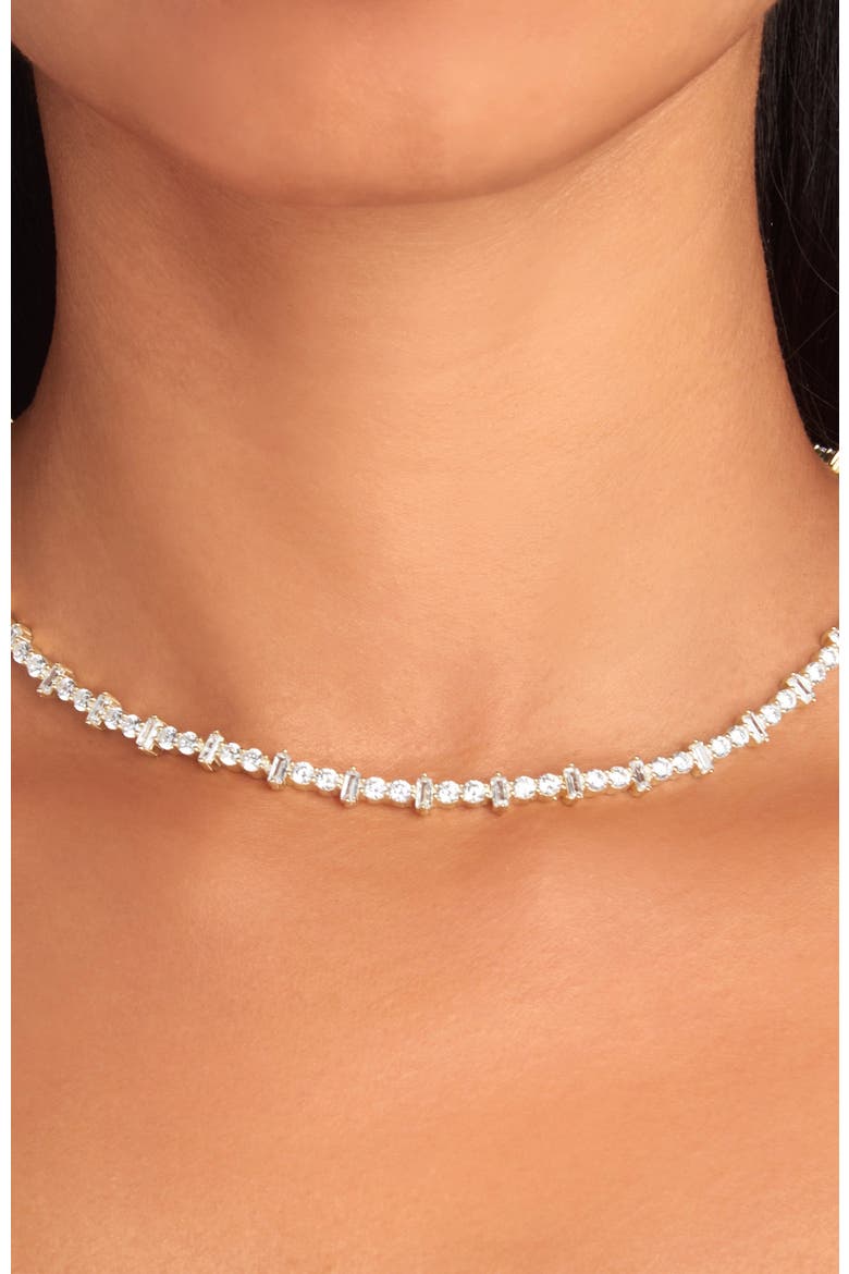 Mila Necklace, Alternate, color, White/Gold