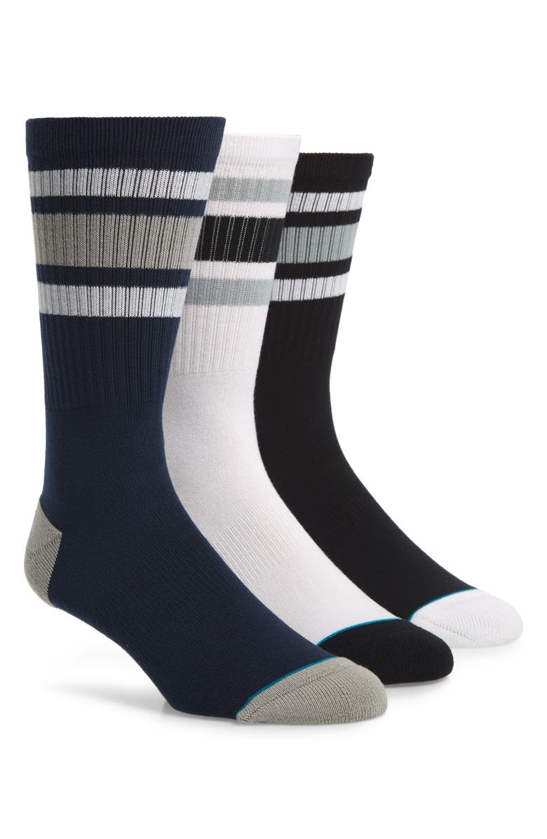 Stance Boyd 3-Pack Stripe Crew Socks, Main, color, 