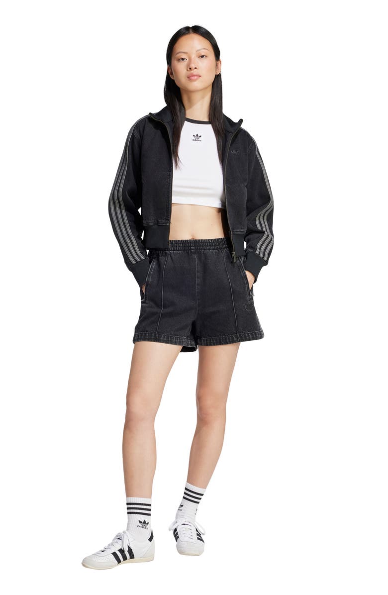 adidas Originals Adicolor Firebird Denim Shorts, Alternate, color, Trublc