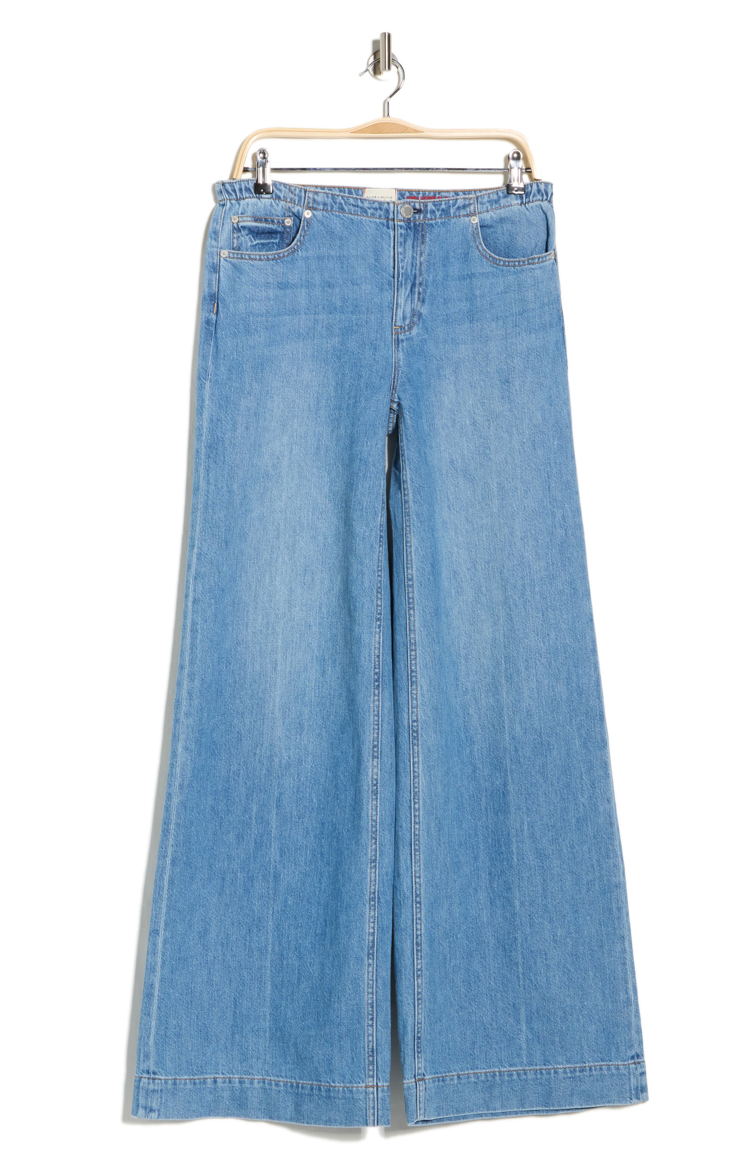 Alice + Olivia Slay Low Rise Wide Leg Jeans