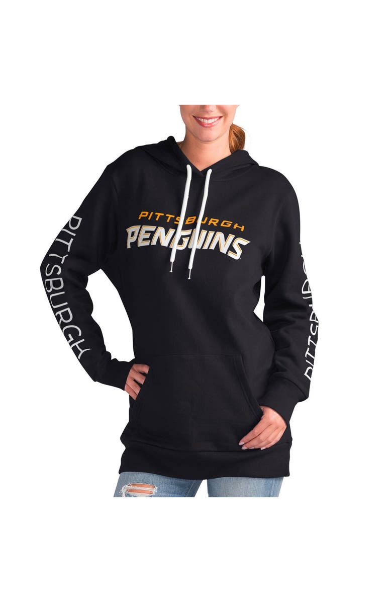 G-III 4HER BY CARL BANKS Women's G-III 4Her by Carl Banks Black Pittsburgh Penguins Overtime Pullover Hoodie, Main, color, Black
