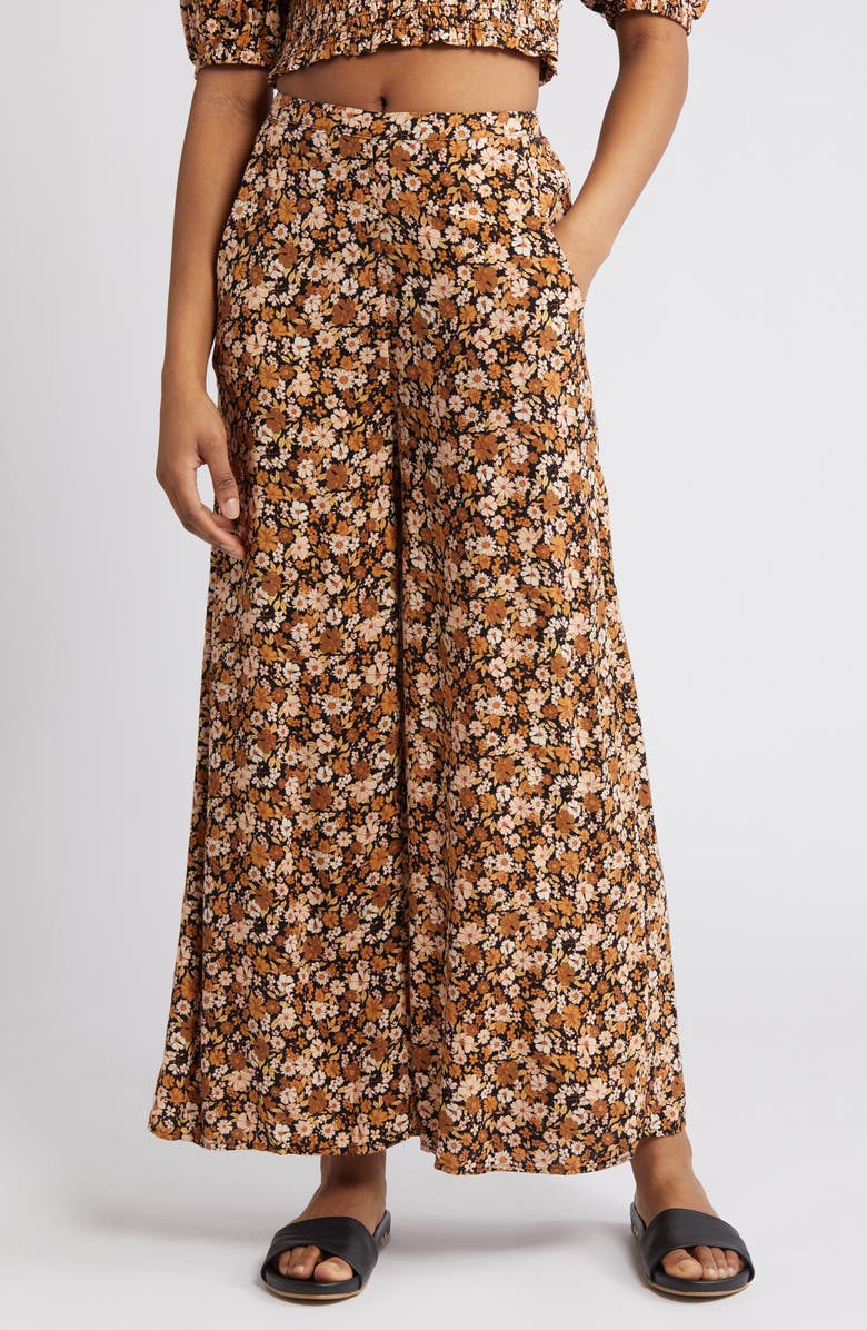 Rip Curl Sea of Dreams Floral Print Wide Leg Pants, Main, color,