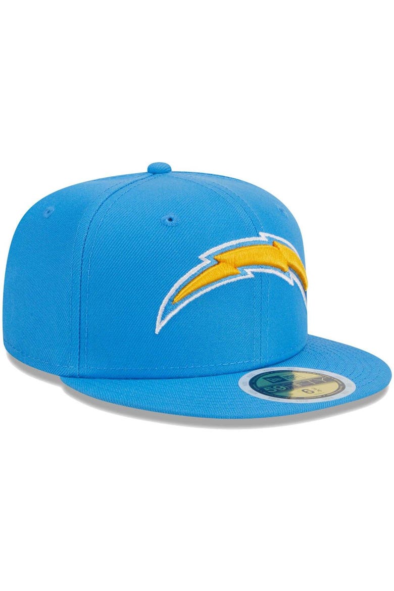 Youth New Era Powder Blue Los Angeles Chargers  Main 59FIFTY Fitted Hat, Alternate, color, Powder Blue