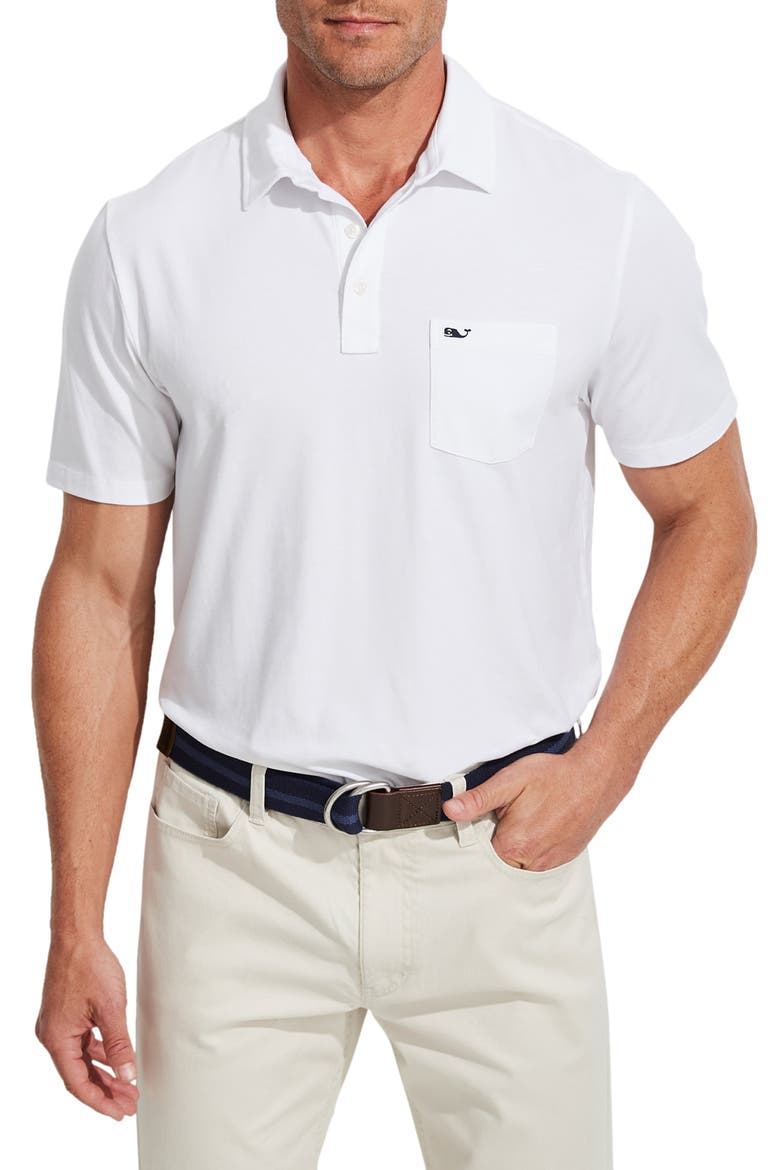 Edgartown Pocket Performance Polo, Main, color, WHITE CAP