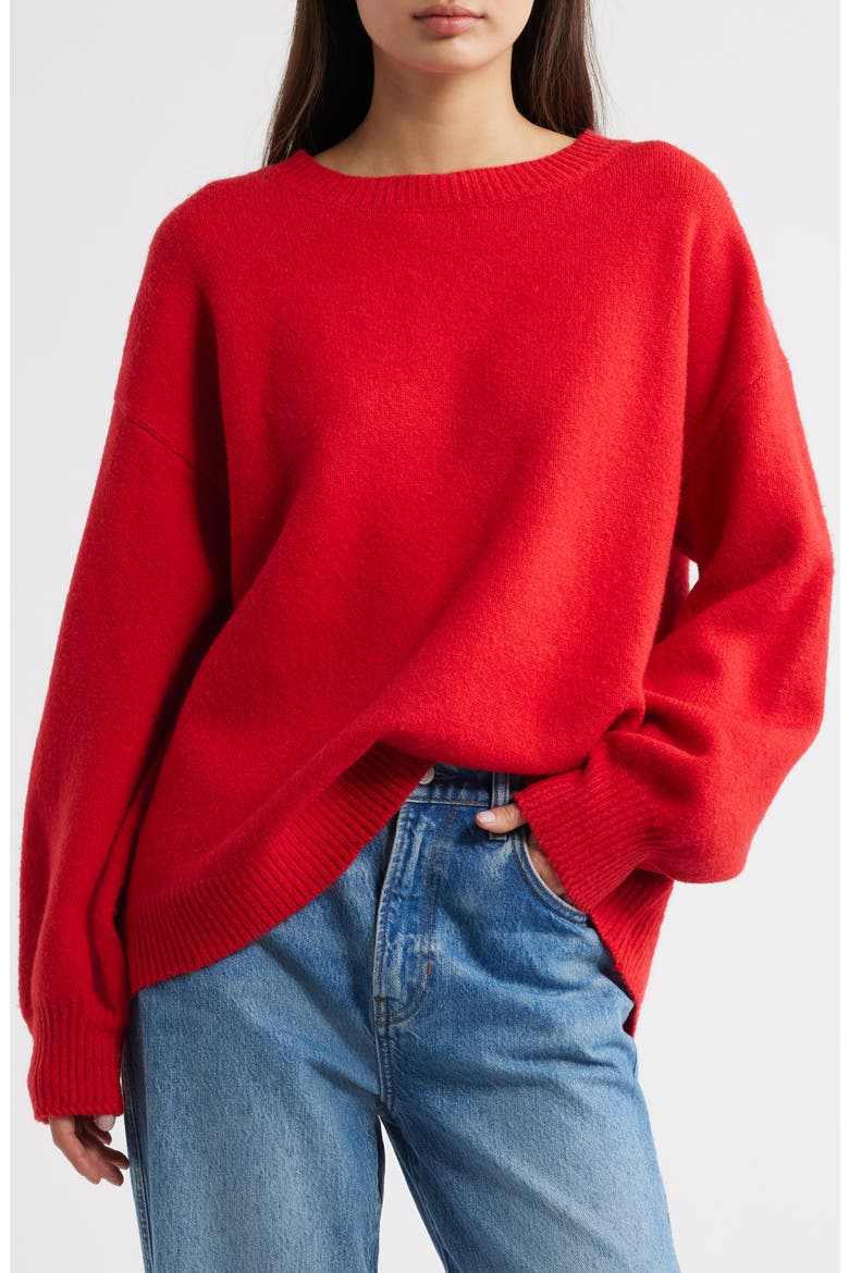 Ryanna Crewneck Sweater, Main, color, RED