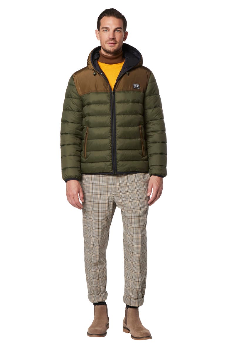 Andrew Marc Malone Color Blocked Hoodie, Alternate, color, Forest