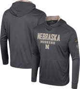COLOSSEUM Men's Colosseum Charcoal Nebraska Huskers OHT Military Appreciation Long Sleeve Hoodie T-Shirt
