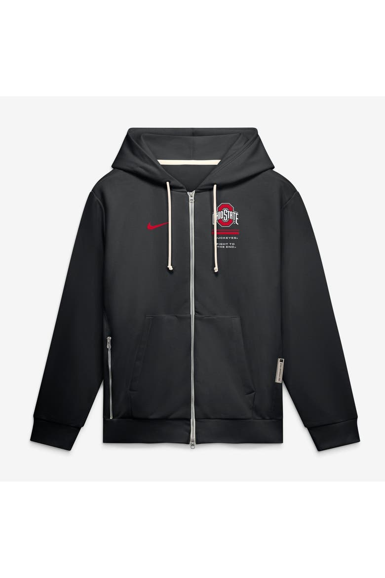 Men's Nike  Black Ohio State Buckeyes 2026 Sideline Standard Issue Dri-FIT Full-Zip Hoodie, Main, color, Black