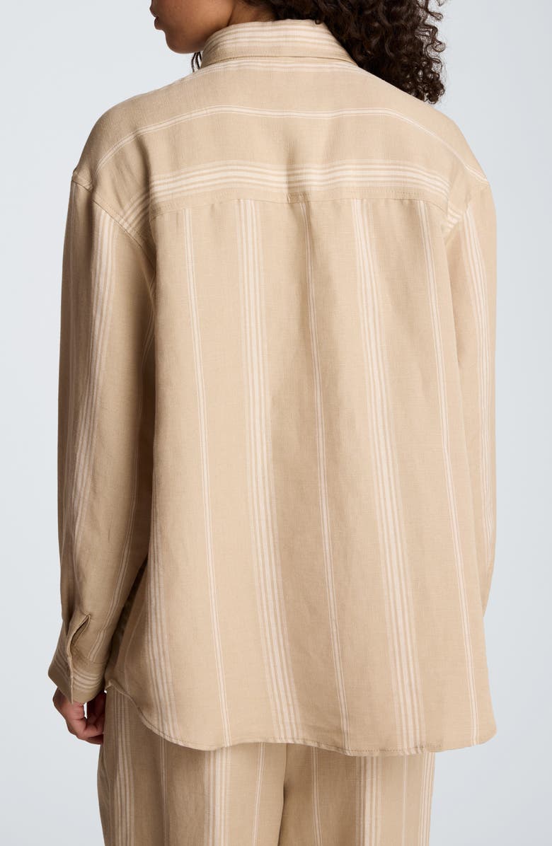 Kenneth Cole Stripe Button-Up Boyfriend Shirt, Alternate, color, Tlesstaup/ Wht