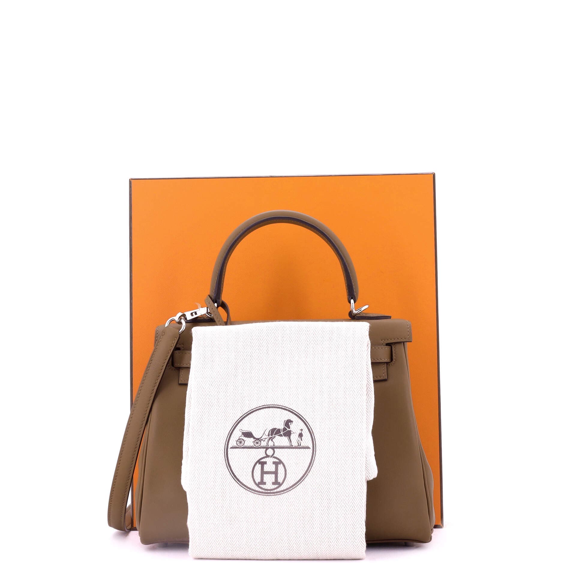 Pre-Owned Hermes Kelly Handbag Verso Swift with Palladium Hardware 25, Alternate, color, 