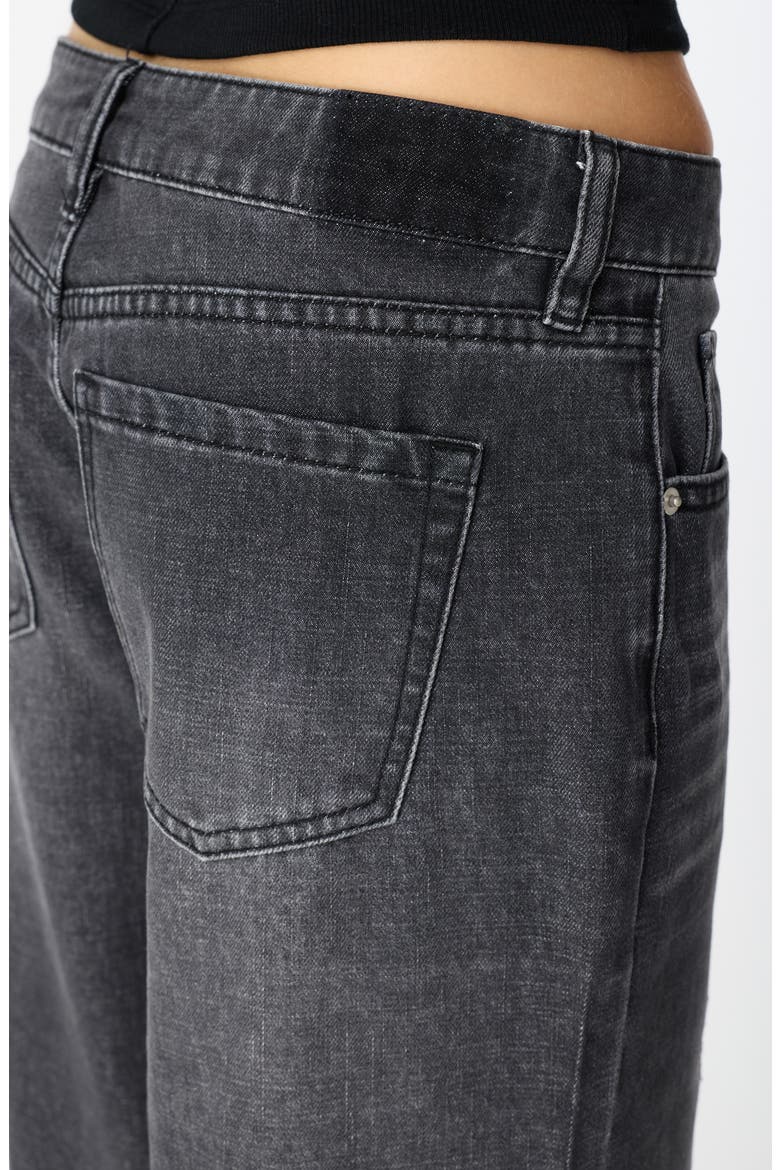 Bohdi Floral Cutout Straight Leg Jeans, Alternate, color, BLACK WASH