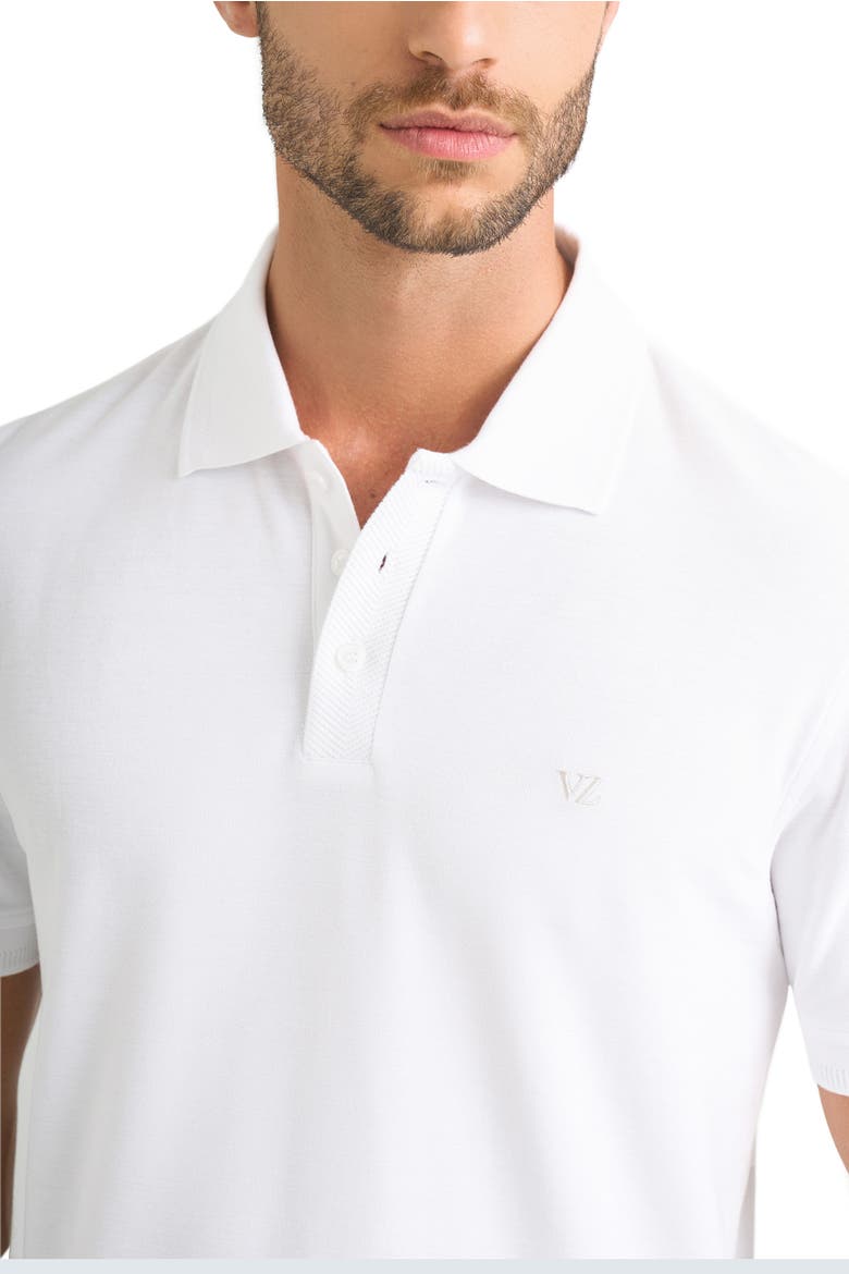 Semifit Polo With Jacquard Detail, Alternate, color, White