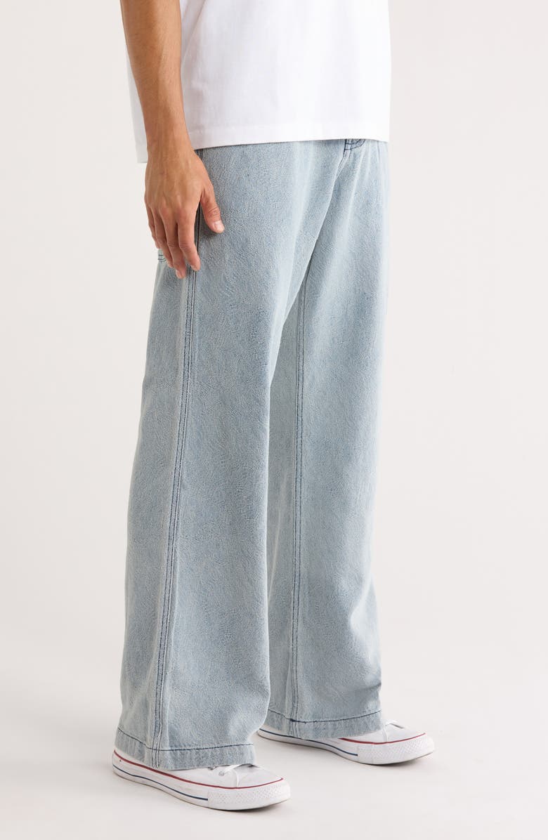 HONOR THE GIFT Swirl Jacquard Wide Leg Jeans, Alternate, color, Light Indigo