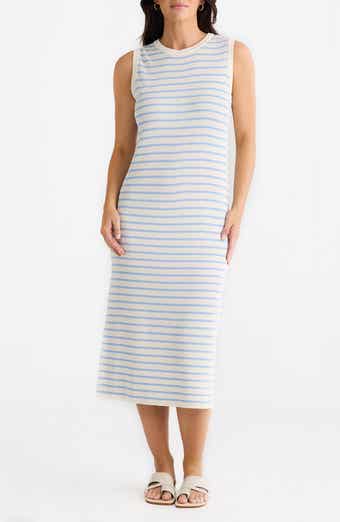 Brave+True Squad Stripe Sleeveless Rib Midi Dress