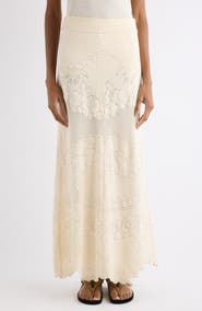 Isabel Marant Sanaya Cotton Blend Floral Jacquard Maxi Skirt