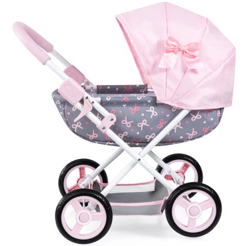 Doll Pram Cosy Play Push Stroller Fits 18" Dolls, Ages 3+
