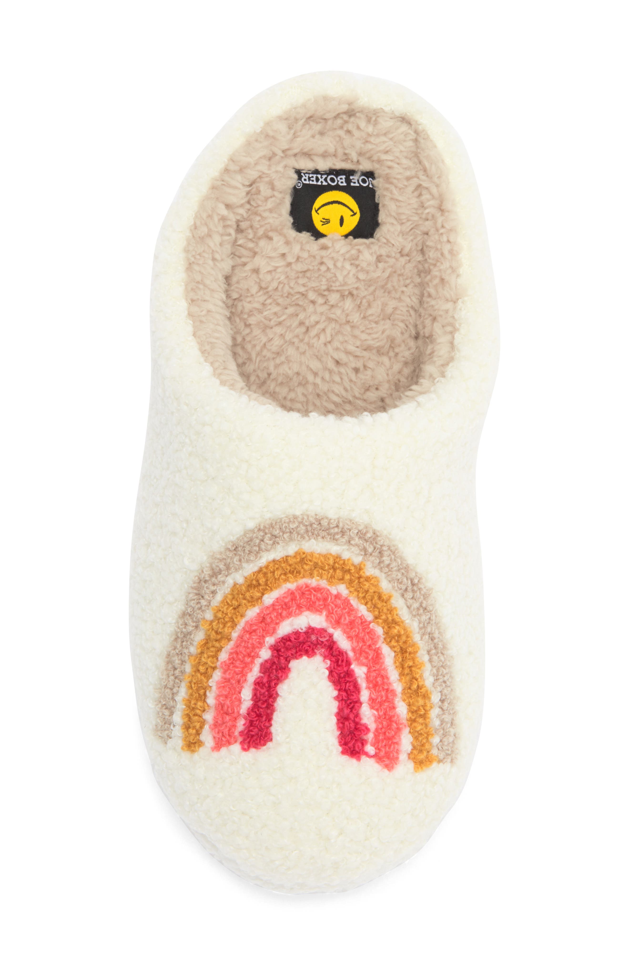 JOE BOXER Faux Shearling Rainbow Clog Slipper, Alternate, color, Ivory