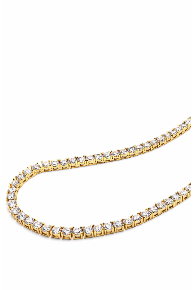 Tennis Choker Necklace, Main, color, Gold