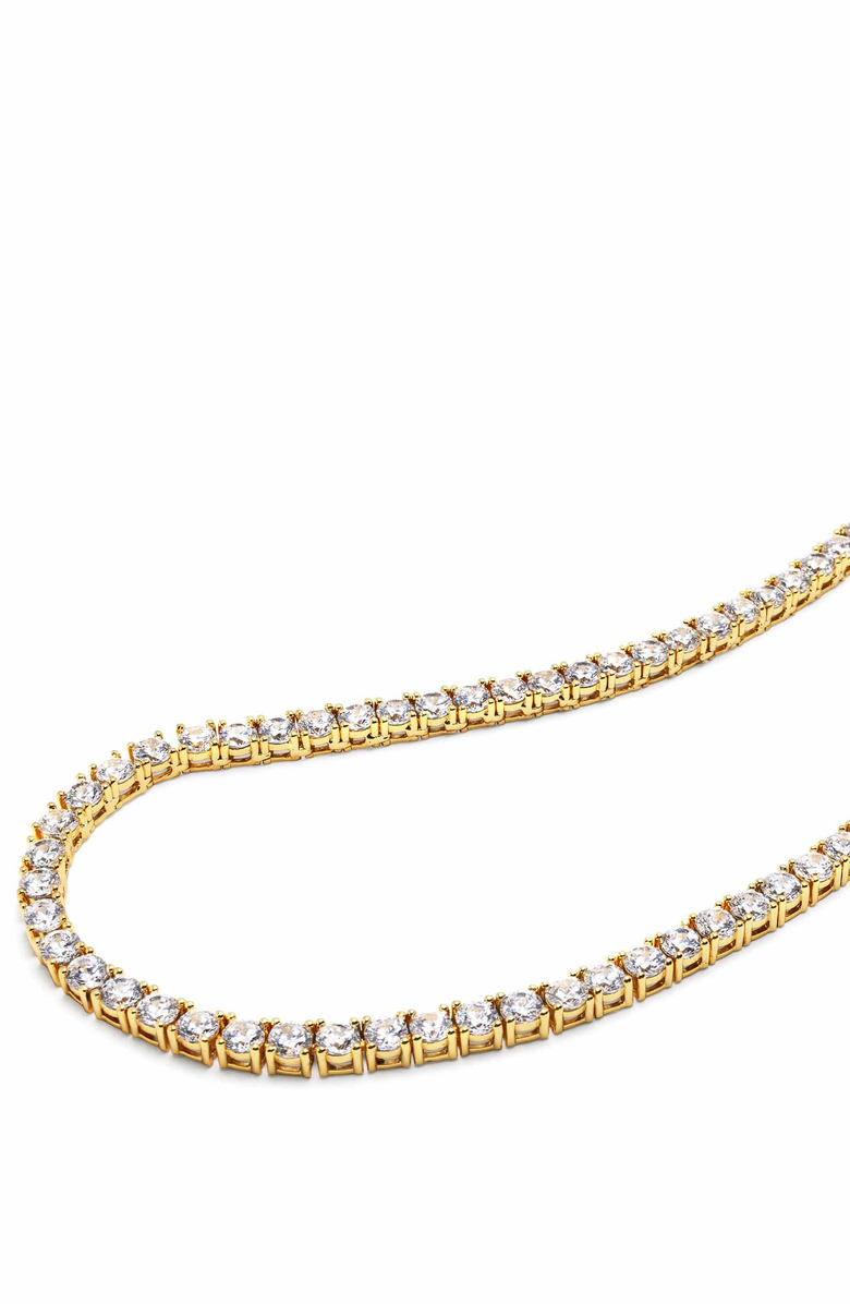 Nialaya Tennis Choker Necklace, Main, color, Gold