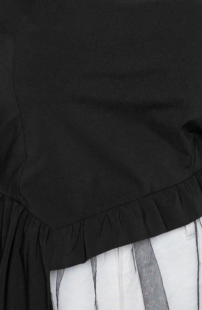 BUXOM COUTURE Asymmetric Mesh Hem Peplum Blouse, Alternate, color,