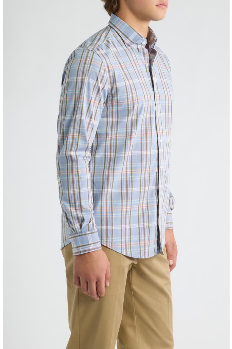 Potomac Plaid Long Sleeve Button Down Shirt, Alternate, color, BLUESTONE