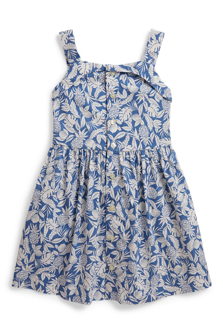 Kids' Cotton Poplin Sundress, Main, color, BLUE PINEAPPLE BREEZE PRINT
