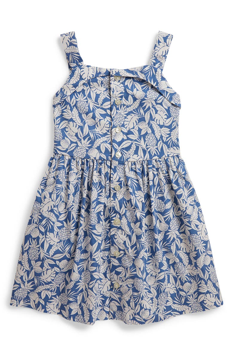 Polo Ralph Lauren Kids' Cotton Poplin Sundress, Main, color, Blue Pineapple Breeze Print