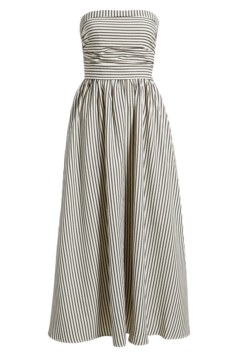 Seersucker Stripe Maxi Dress, Main, color, BLACK/ WHITE