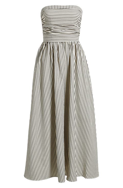 Seersucker Stripe Maxi Dress