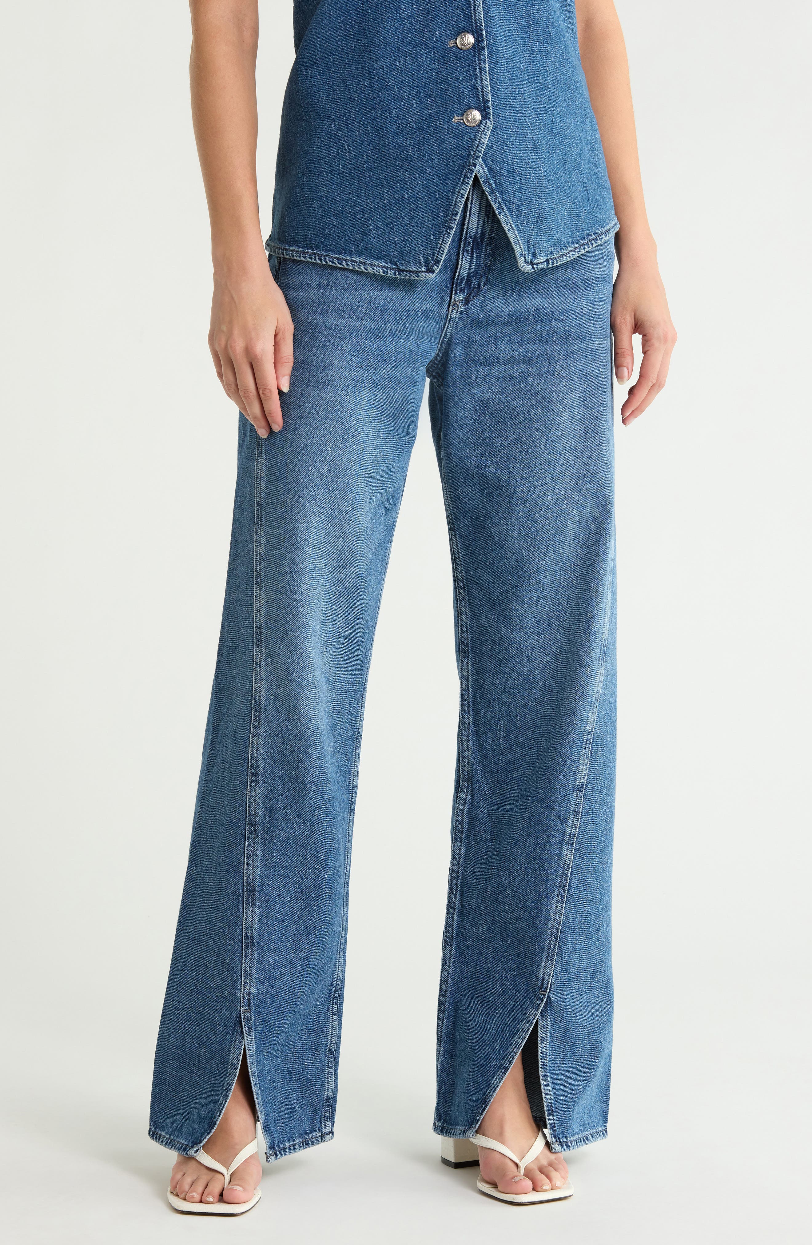 Shannon High Waist Split Hem Jeans