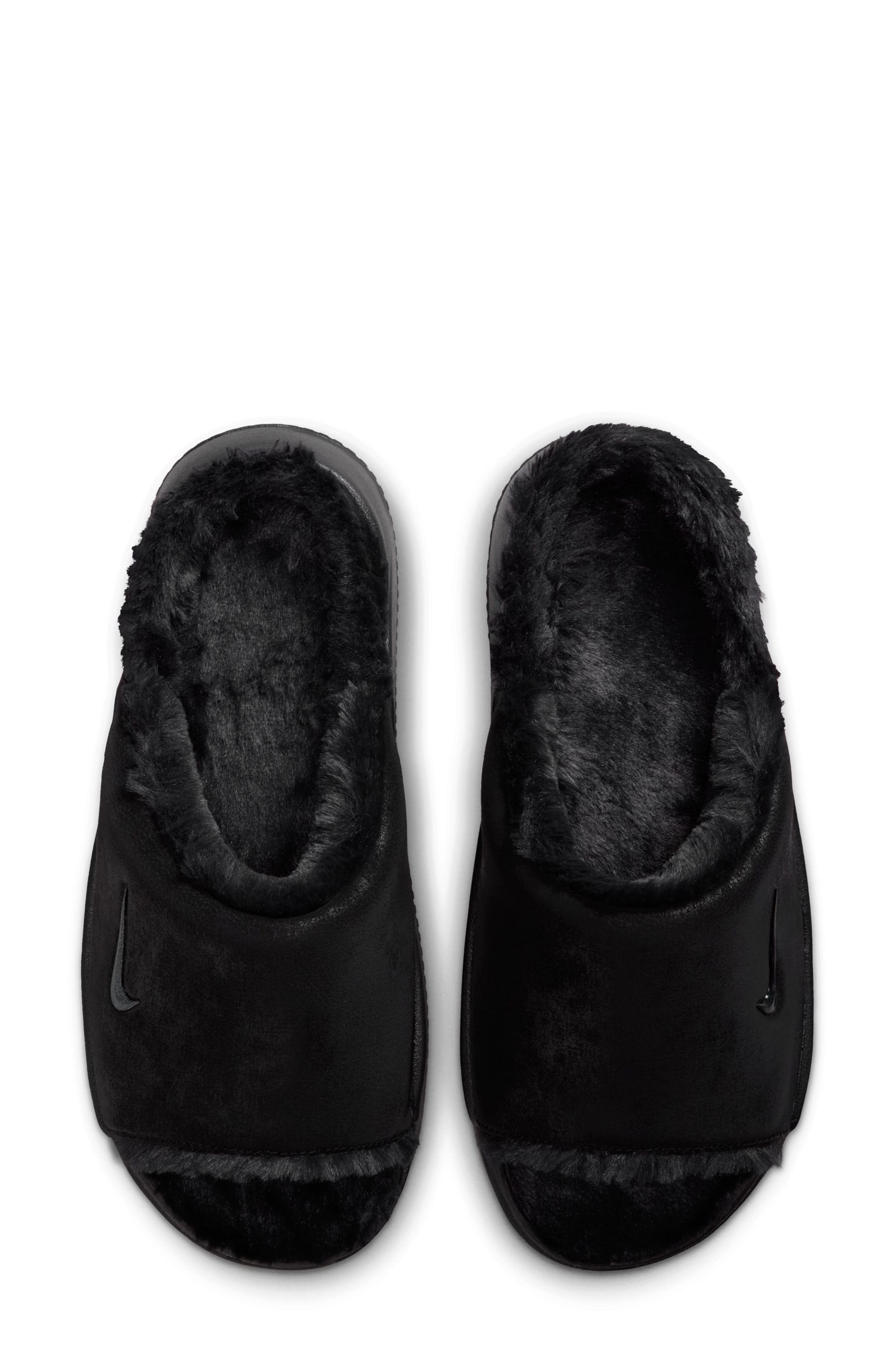 Nike Calm Elevation Faux Fur Lined Platform Slide, Alternate, color, 